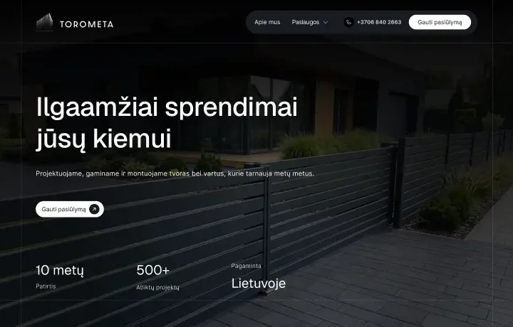 Torometa - Ilgaamžių tvorų gamyba ir montavimas Lietuvoje