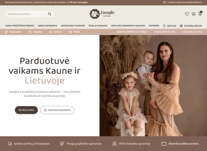 Voverytes butikelis - visos prekės vaikaims Kaune ir Lietuvoje