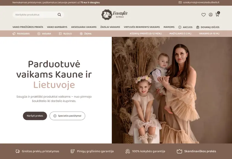 Voverytes butikelis - visos prekės vaikaims Kaune ir Lietuvoje